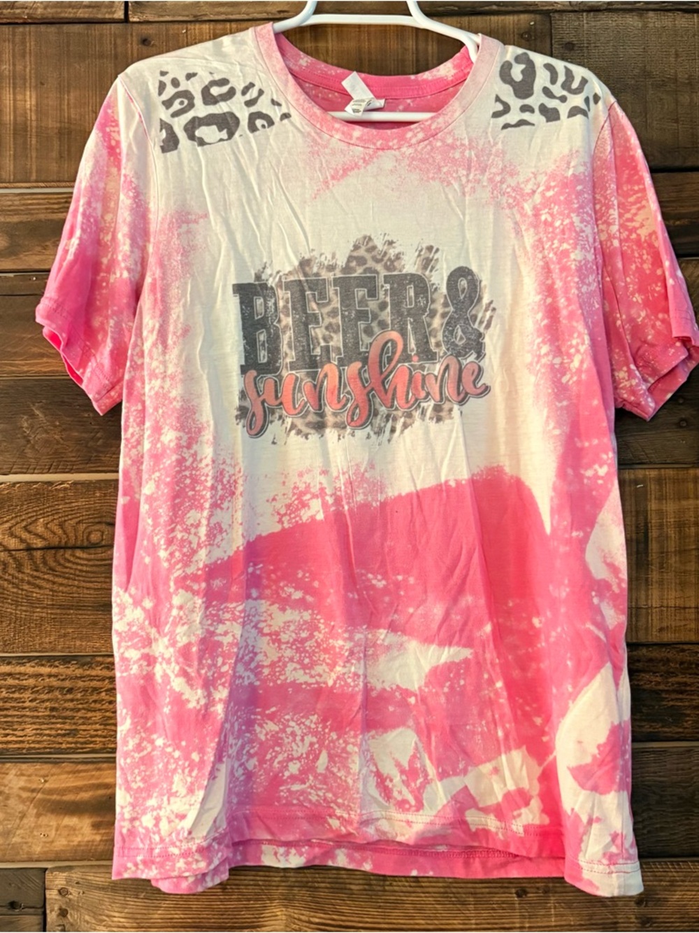 Pink & White 'Beer & Sunshine' Graphic Tee